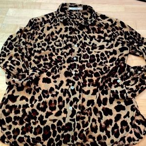 Sheer leopard print blouse. Sz M